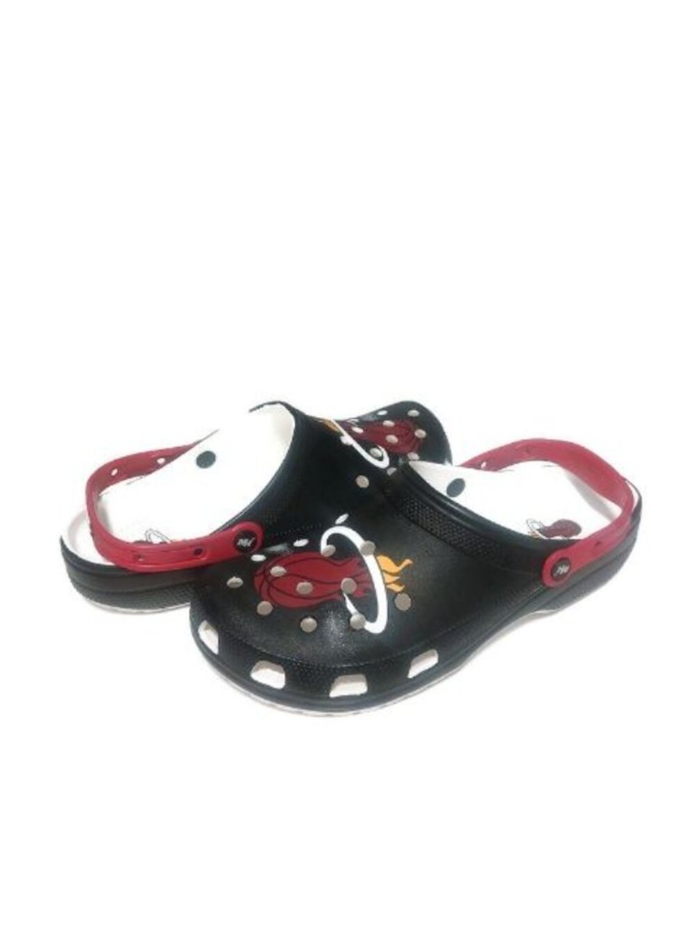 NBA Miami Heat Crocs Classic Clogs Mens Size 13 Black Red White Croslite Sandals - Picture 8 of 8